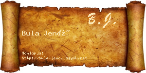Bula Jenő névjegykártya